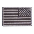 Reversed Black/Silver US Flag Embroidered Military Patch